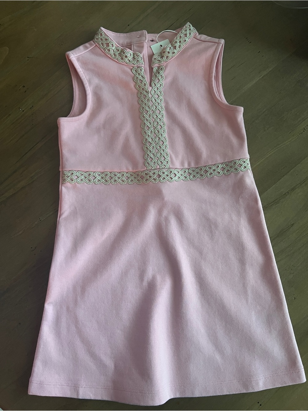 Janie and Jack Pink Sleeveless Embroidered A-Line Dress